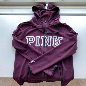 PINK athletic hoodied zip up